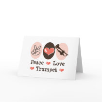 Peace Love Trumpet Blank Greeting Card