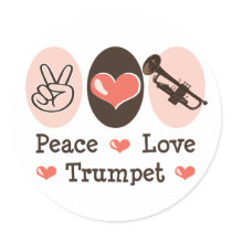 Peace Love Trumpet Sticker