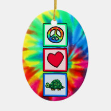 Peace, Love, Turtles Christmas Ornaments