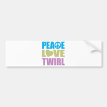 Peace Love Twirl Bumper Stickers