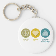 Peace Love Urban Planning Keychain
