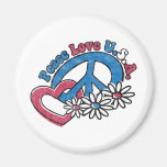 Peace Love USA Magnet