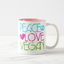 .Peace.Love.Vegan. Mugs