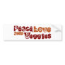 Peace Love Veggies Bumper Stickers
