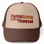 Peace Love Veggies hats