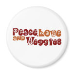 Peace Love Veggies magnets