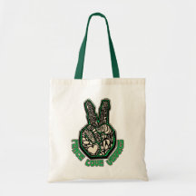 Peace Love Veggies Tote Bags