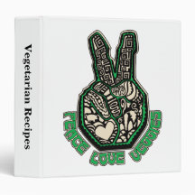 Peace Love Veggies Vinyl Binders