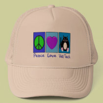 Peace Love Vet Tech hats