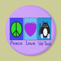 Peace Love Vet Tech magnets