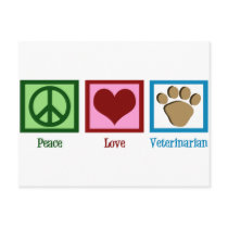 Peace Love Veterinarian Post Card