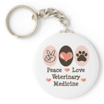 Peace Love Veterinary Medicine Key Chain