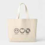 Peace Love Vinyl Tote Bags