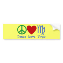 Peace Love Virgo Gifts and Products Bumper Sticker