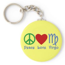 Peace Love Virgo Gifts and Products Keychains