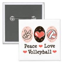 Peace Love Volleyball Button