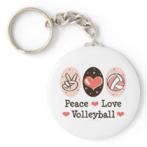 Peace Love Volleyball Key Chain