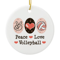 Peace Love Volleyball Ornament