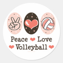 Peace Love Volleyball Sticker