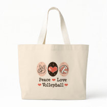 Peace Love Volleyball Tote Bag