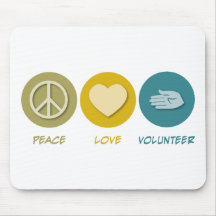 Peace Love Volunteer Mouse Pads