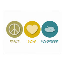 Peace Love Volunteer Postcards