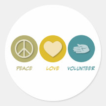 Peace Love Volunteer Stickers