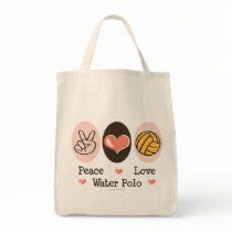 Peace Love Water Polo Tote Bag