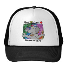 Peace Love Weimaraner Hats