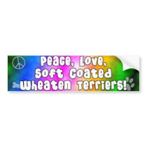 Peace Love Wheaten Terriers Bumper Sticker