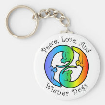 Peace, Love, & Wiener Dogs Keychain
