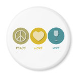 Peace Love Wine magnets