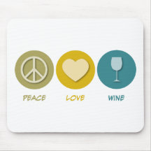 Peace Love Wine Mouse Mats