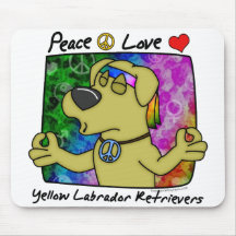 Peace Love Yellow Lab Mousepad