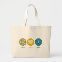 Peace Love Yoga Canvas Bags