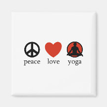 Peace Love Yoga Fridge Magnets