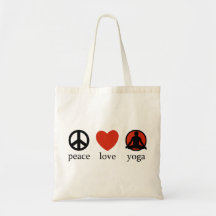 Peace Love Yoga Gift Canvas Bags
