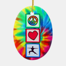 Peace, Love, Yoga Ornament