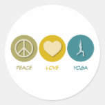 Peace Love Yoga Round Stickers
