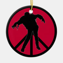 Peace Love Zombie Christmas Ornament