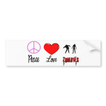 peace love zombies bumper stickers