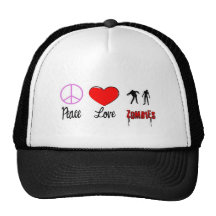 peace love zombies mesh hats