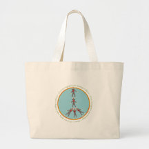 Peace Monkeys Jumbo Tote Canvas Bag