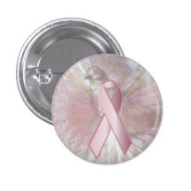 Peace On Angelic Wings Pink RibbonButton-Cust.