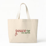 Peace on earth tote bags