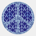 Peace On Earth Blue Peace Stickers