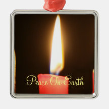 Peace On Earth Christmas Candle Ornament