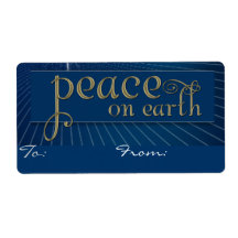 Peace on earth Christmas tag labels