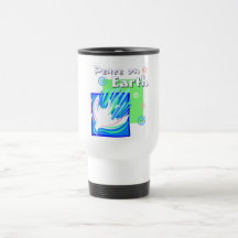 Peace on earth dove design coffee mugs