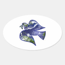 Peace On Earth Oval Stickers
